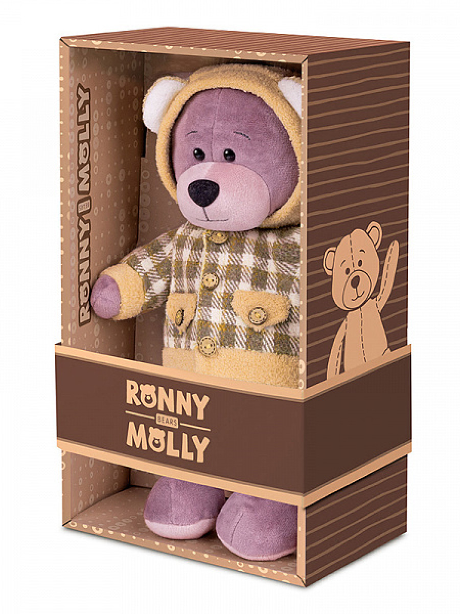 Мягкая Игрушка Ronny&Molly, Мишка Ронни в Клетчатой Толстовке, 21 см, в Коробке