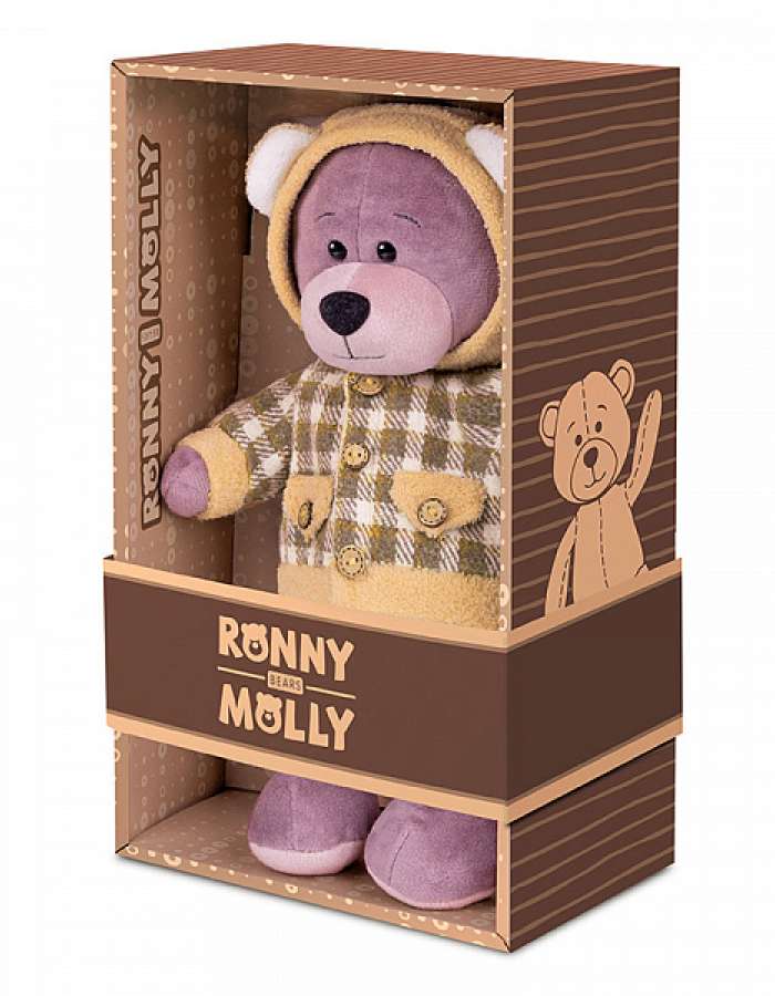 Мягкая Игрушка Ronny&Molly, Мишка Ронни в Клетчатой Толстовке, 21 см, в Коробке