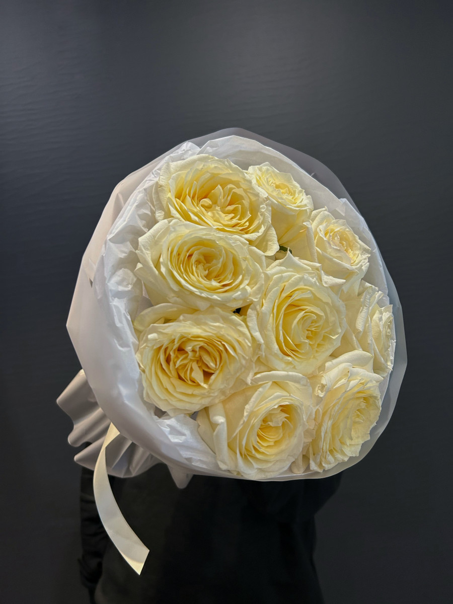 Букет из кремовых роз Кэндллайт(Candlelight) "Сливочный щербет"