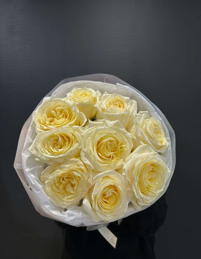 Букет из кремовых роз Кэндллайт(Candlelight) "Сливочный щербет"