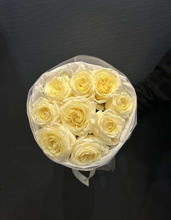 Букет из кремовых роз Кэндллайт(Candlelight) "Сливочный щербет"