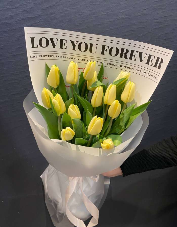 Букет из тюльпанов сорта Фан Фо Ту "Радость в сердце"