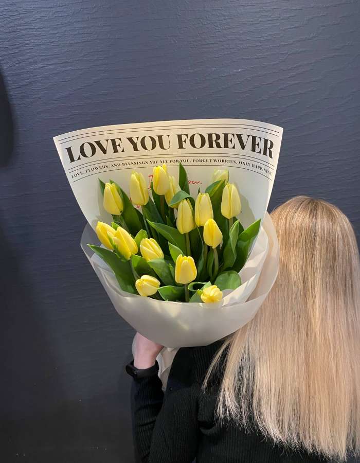 Букет из тюльпанов сорта Фан Фо Ту "Радость в сердце"