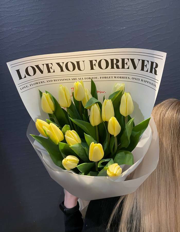 Букет из тюльпанов сорта Фан Фо Ту "Радость в сердце"