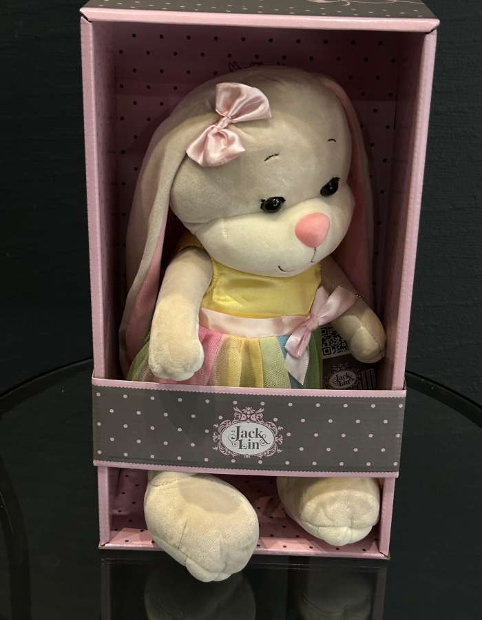 Мягкая игрушка, Зайка Лин в радужном платье