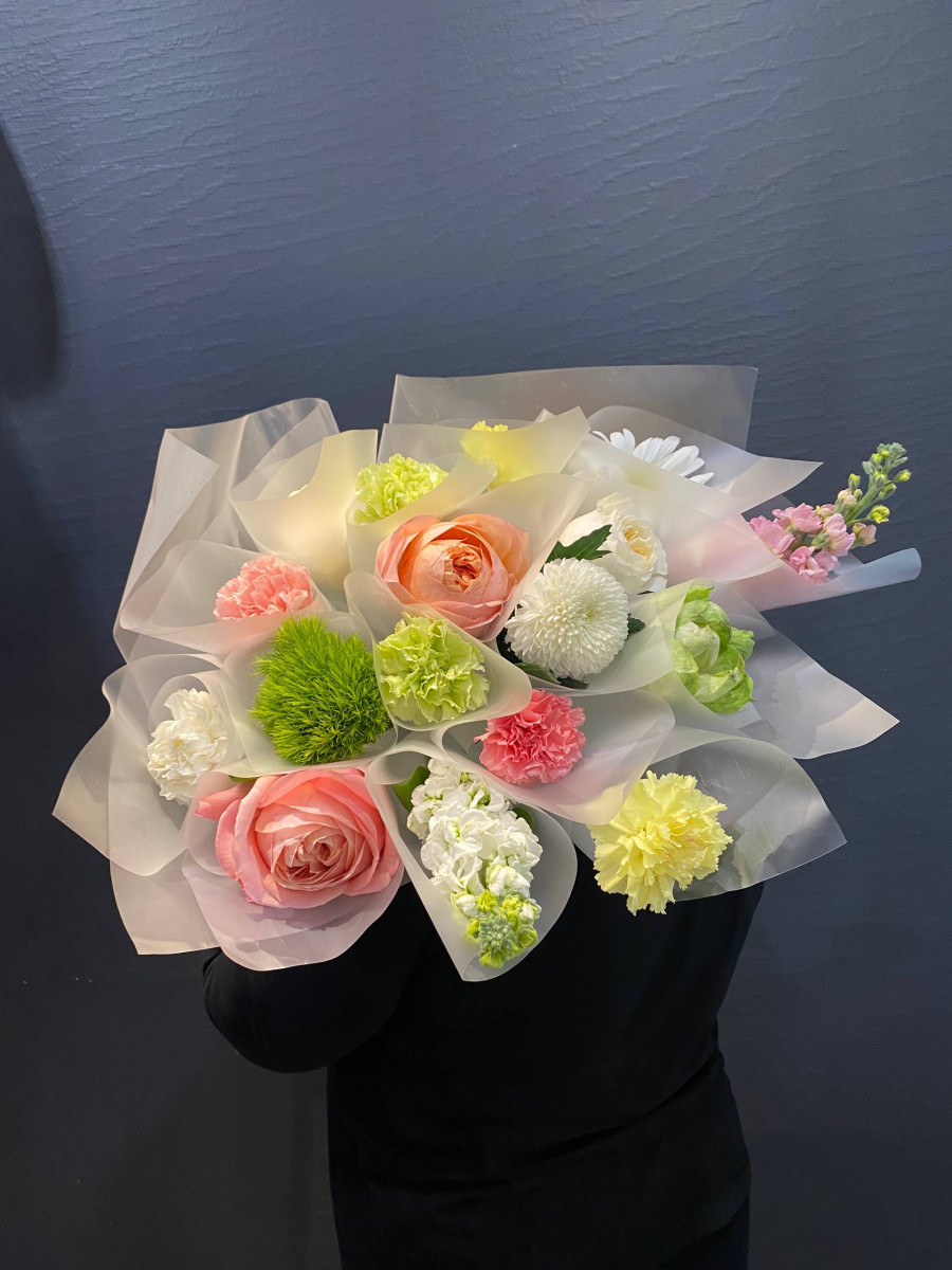 Букет в корейском стиле "Цветущий сад"